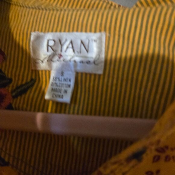 Ryan Michael Women's S Yellow Pearl Snap Costal Girl Western Embroidered Fringe - Picture 7 of 10